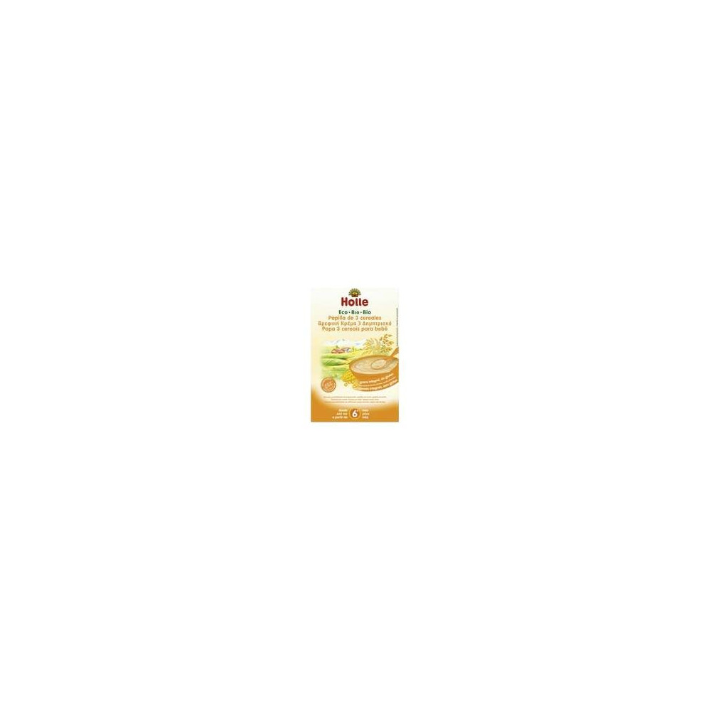 Holle Papilla 3 Cereales Integrales Sin Gluten 6M 250G