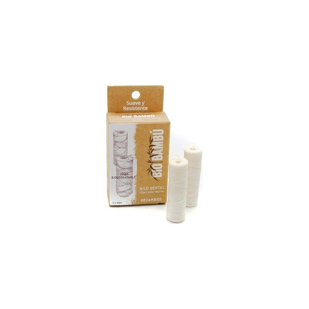 Biobambú Recambios Hilo Dental De Seda Natural 2X30M