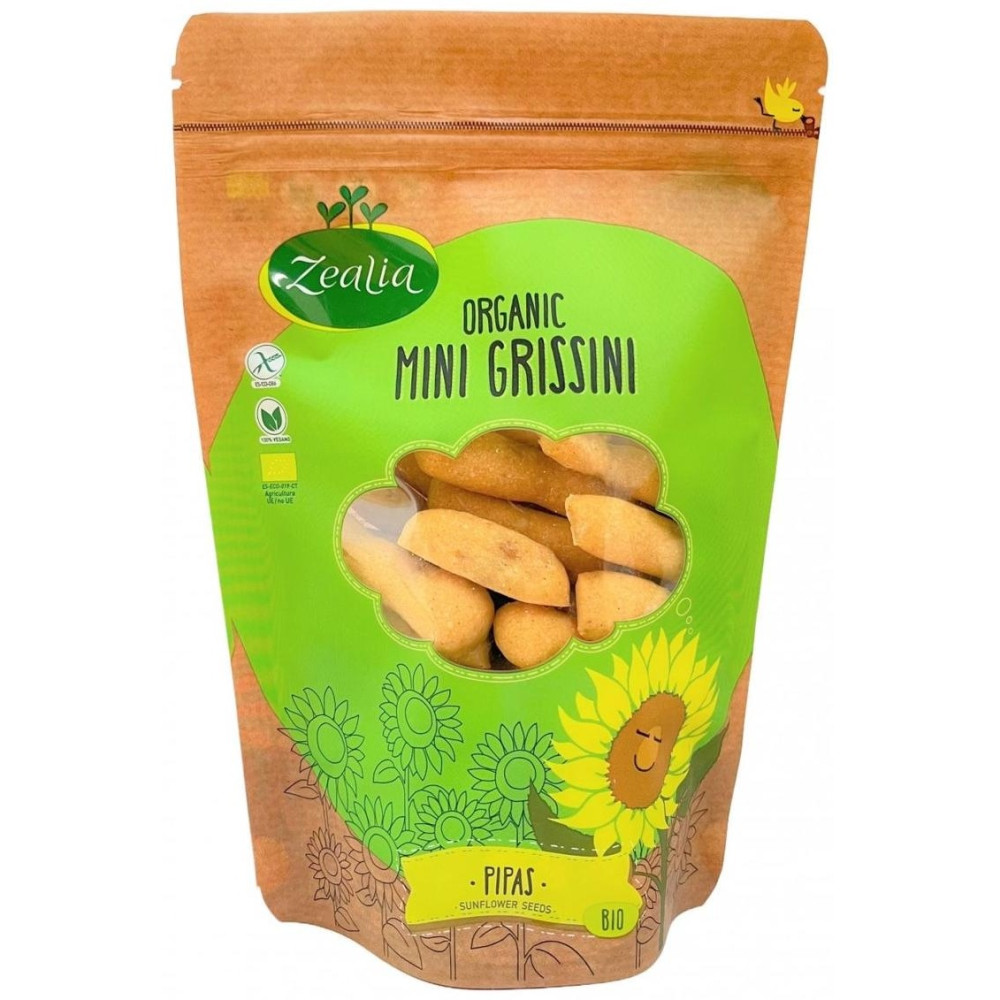 Zealia Mini Grissini Pipas De Girasol Bio Sin Gluten Vegan 75G