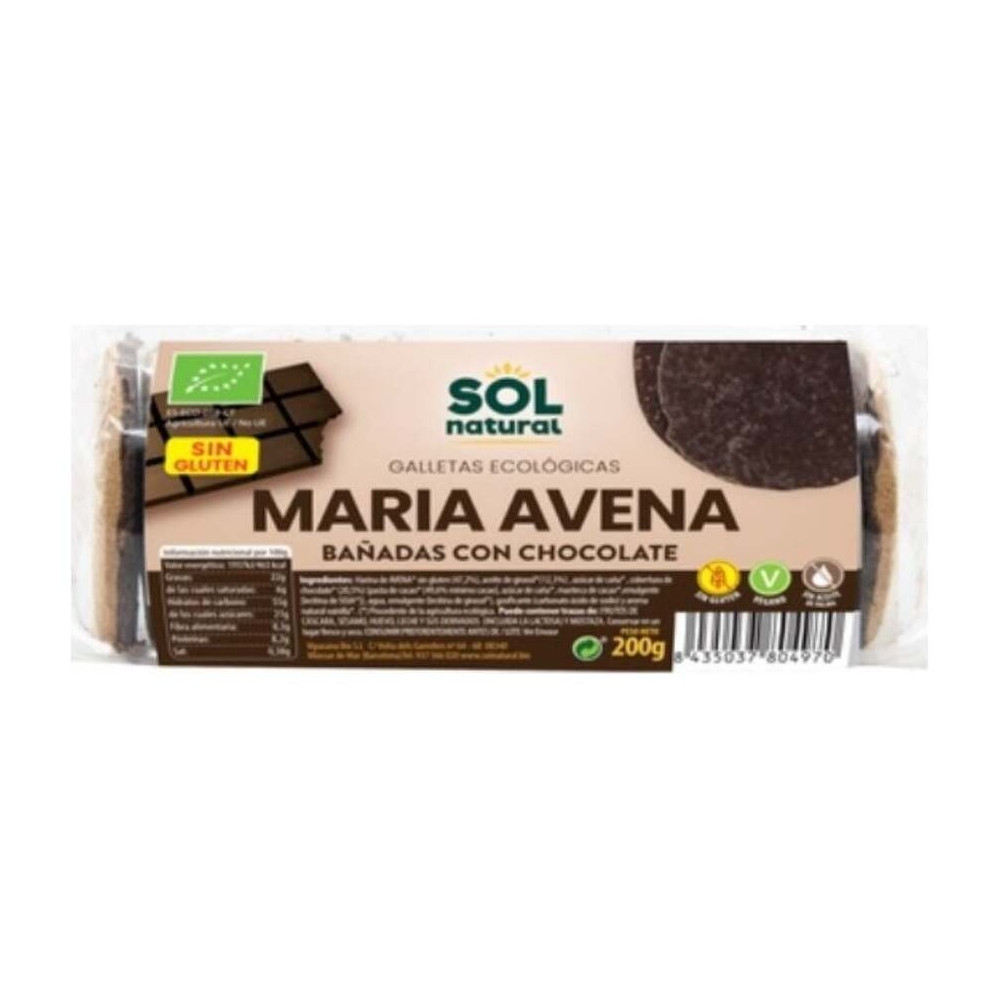 Solnatural Galleta María Avena Chocolate Eco Sin Gluten 200G