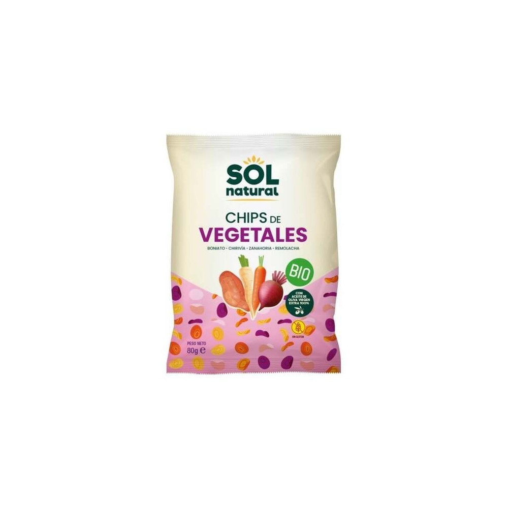 Solnatural Chips De Vegetales Aceite Oliva Sin Gluten 80G