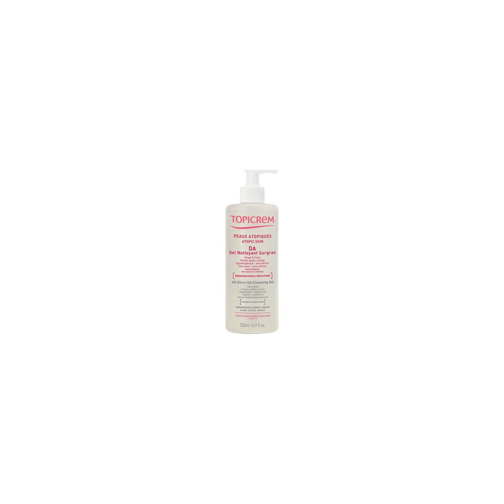 Topicrem Da Gel Limpiador Sobregraso, 500 Ml
