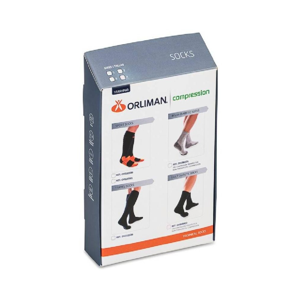 Orliman Calcetín Diabético Negro 43,5-46, 1 Unidad