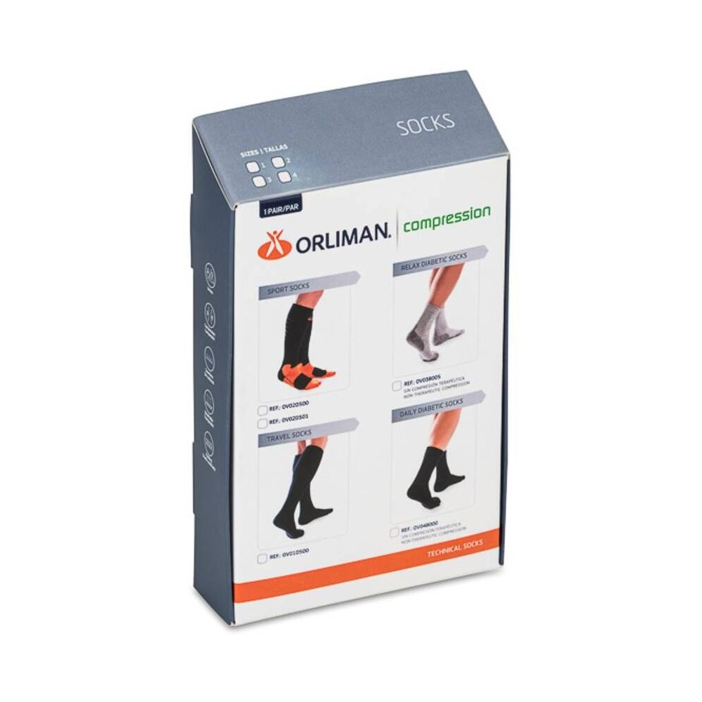 Orliman Calcetín Pie Diabético Negro Ov04B000 Talla 36-38,5, 1 Unidad
