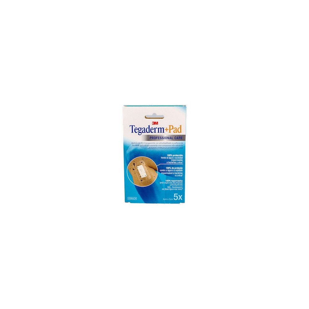 Tegaderm + Pad Apósito Transparente 5X7,2Cm 5Uds