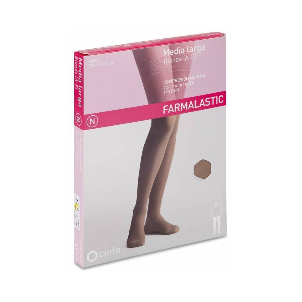 Farmalastic Media Larga Blonda (A-F) Compresión Normal T-Pequeña Camel 1Ud