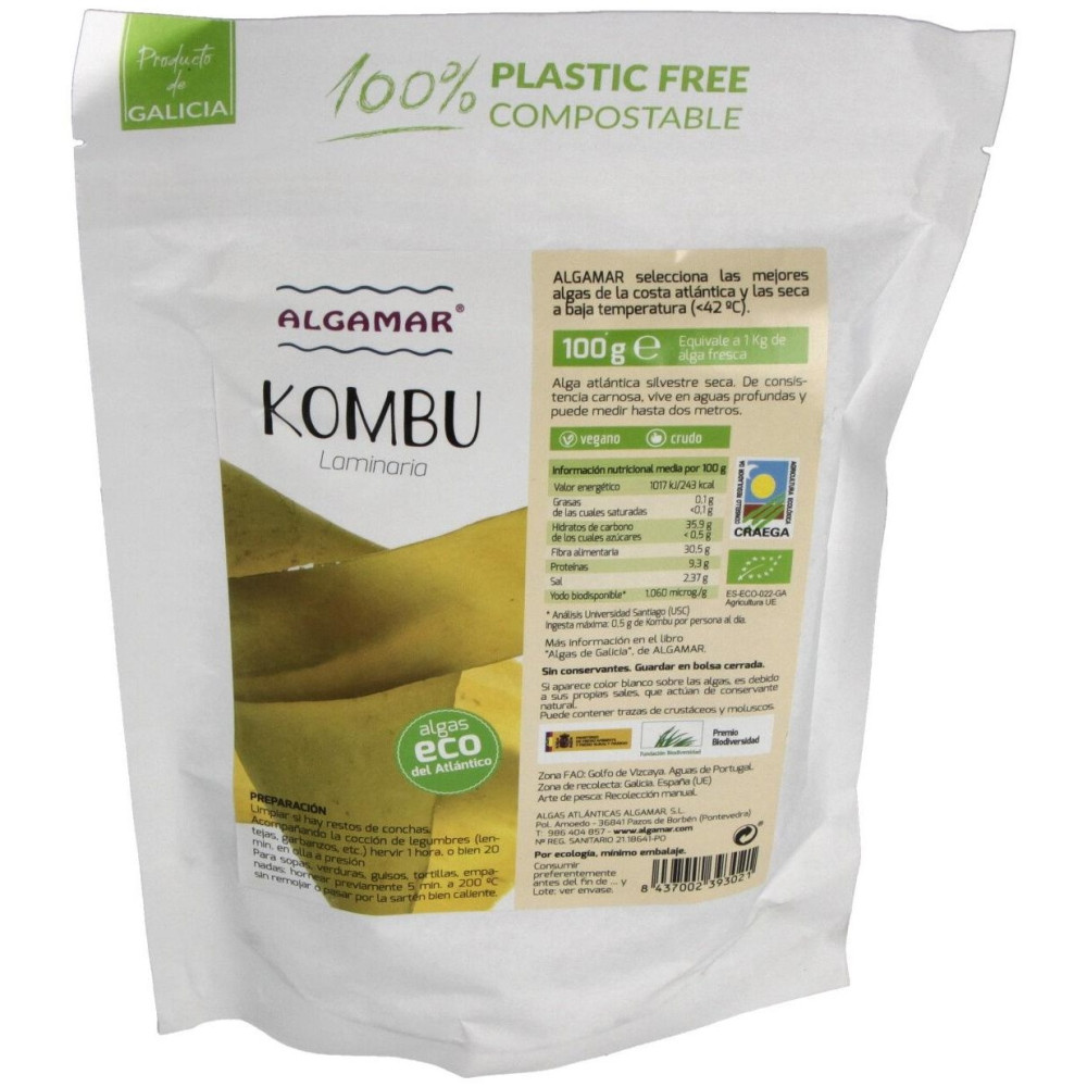 Algamar Algas Ecológica Kombu 100G