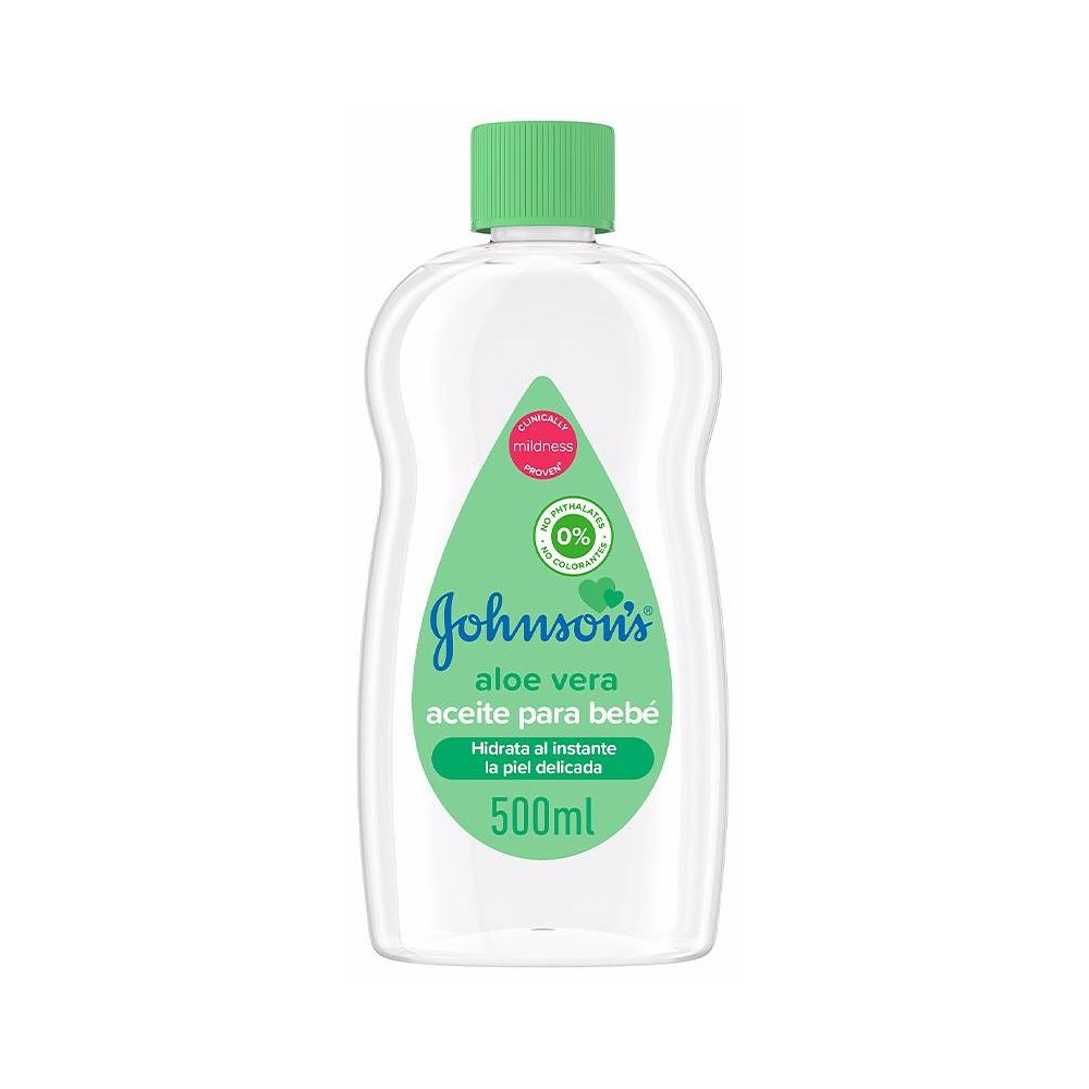 Johnson'S Baby Aceite Con Aloe Vera Para Bebé, Hidrata Al Instante La Piel Delicada 500 Ml