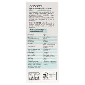 Babaria Aloe Vera Contorno De Ojos 15Ml