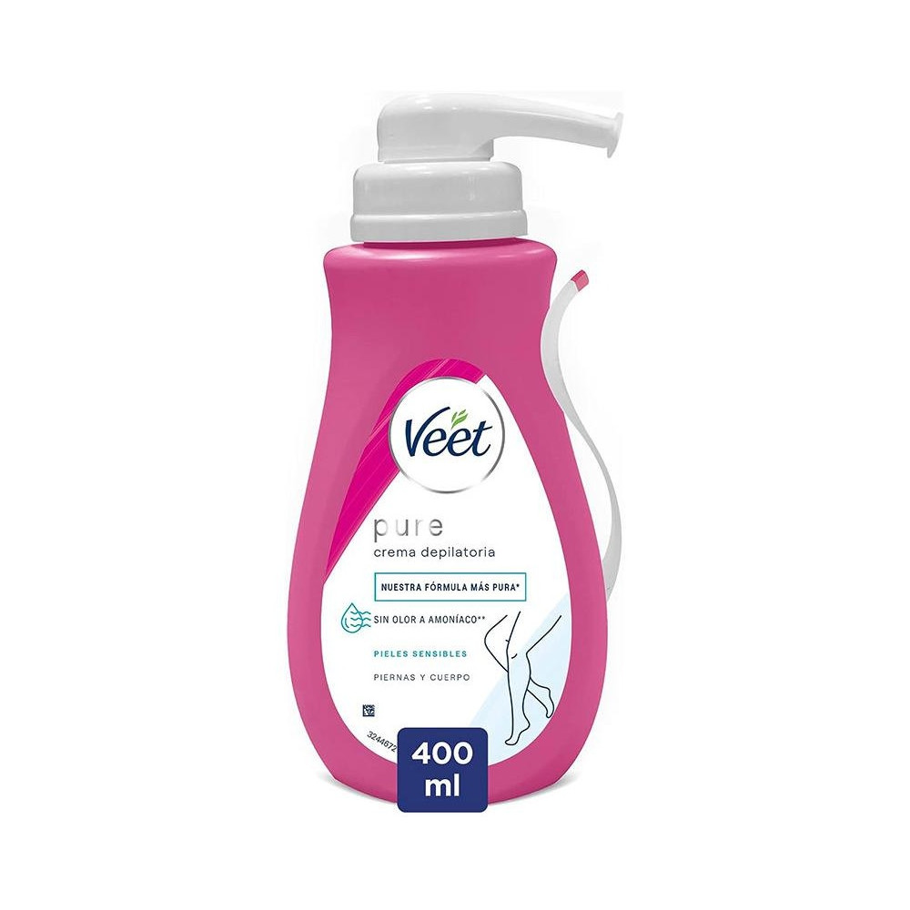 Veet Pure Crema Depilatoria De Ducha Piernas Y Cuerpo Piel Sensible 400Ml