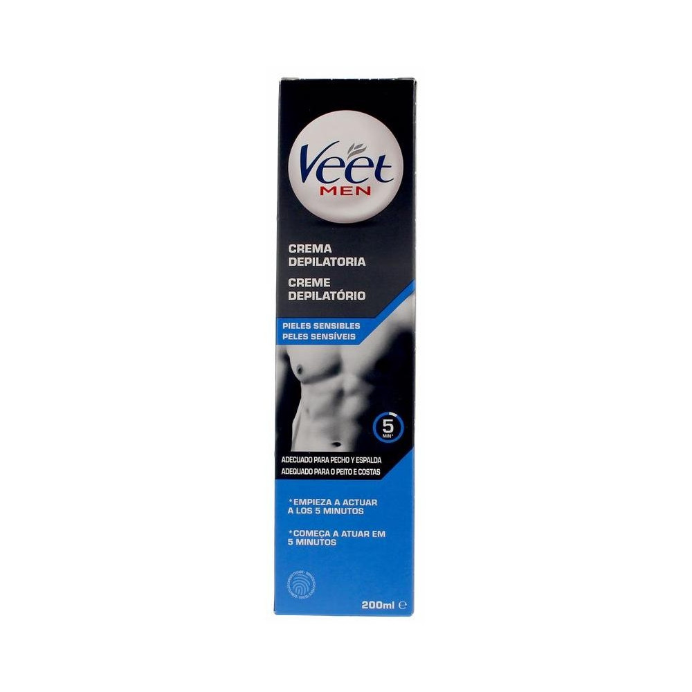 Veet Men Total Pro Crema Depilatoria Piel Sensible 200Ml