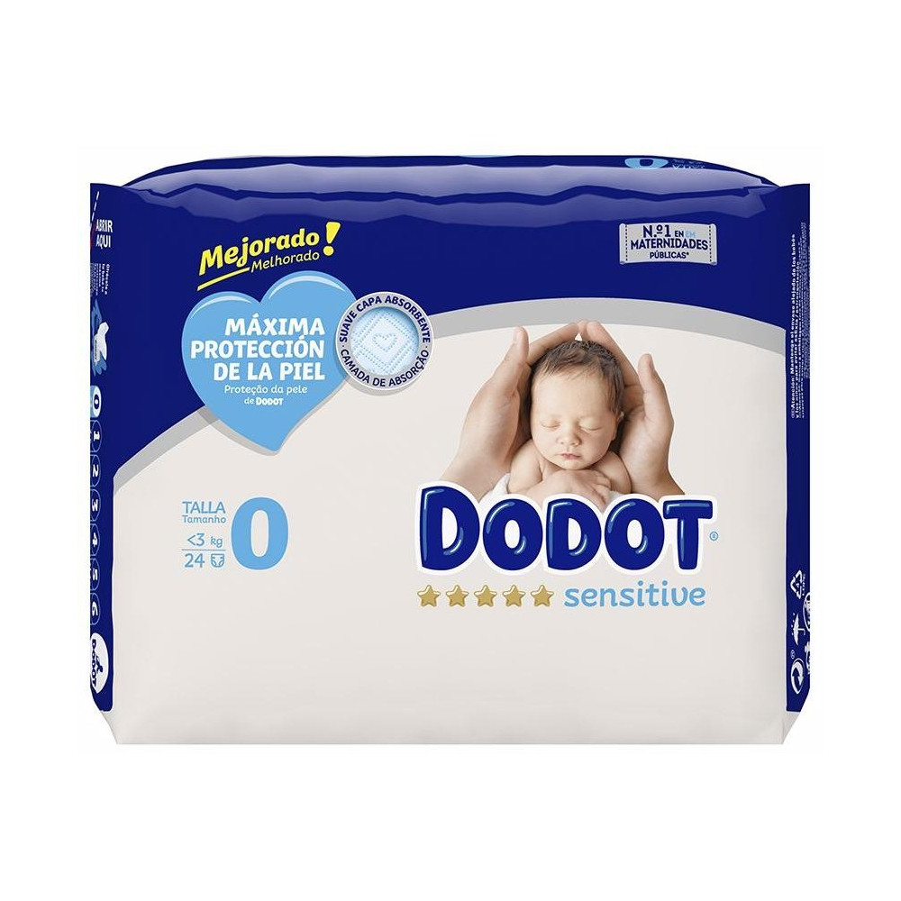 Dodot Sensitive Pañales Recien Nacido Talla 0 (24 Uds.)
