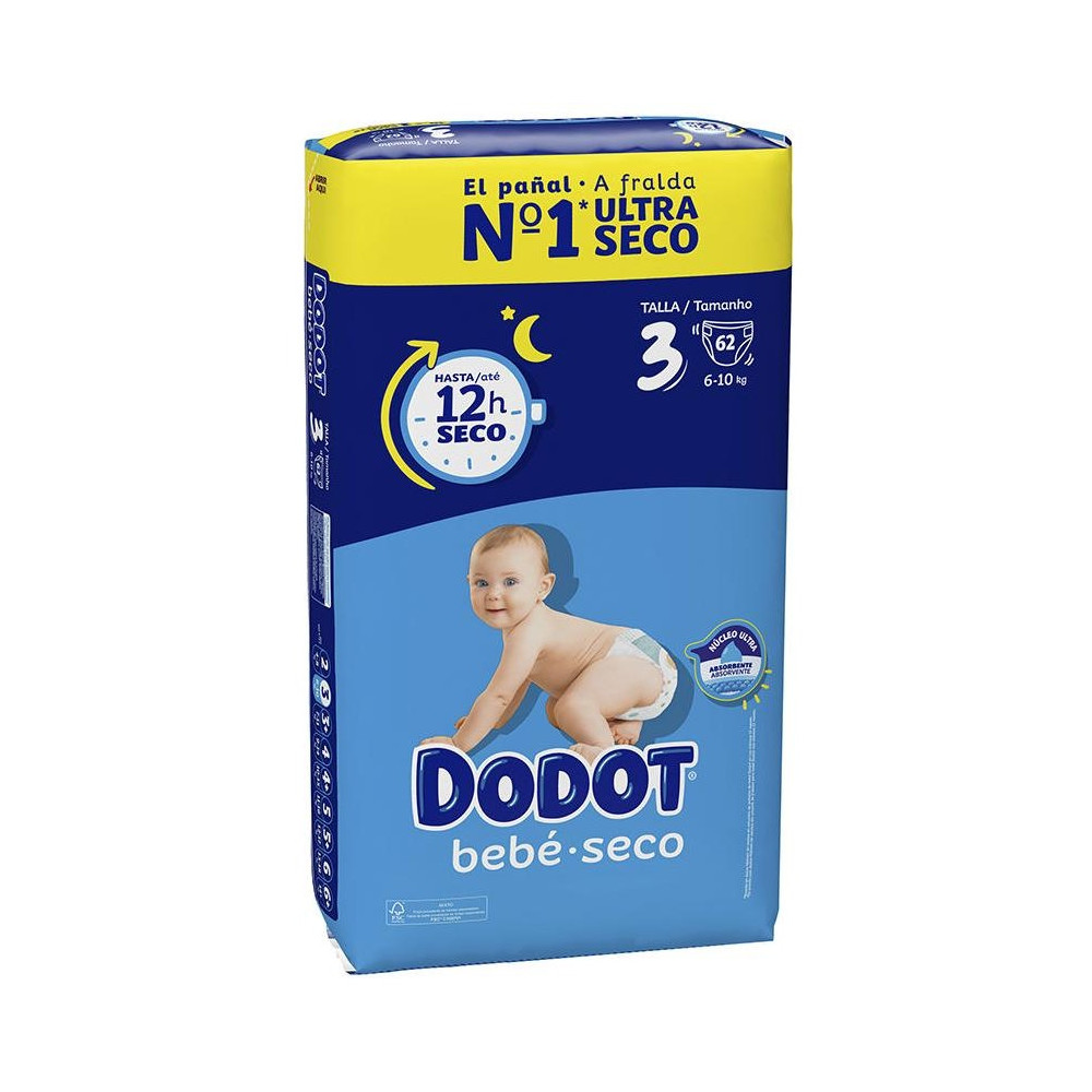 Dodot Etapas Talla 3 Pañales 6-10 Kg 62 U