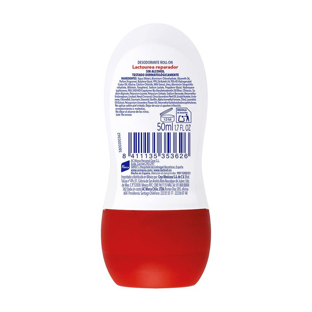 Lactovit Desodorante Lactourea Roll-On Rojo 50Ml