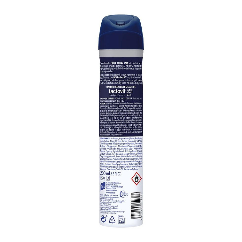 Lactovit Hombre Extra Eficaz 48H Desodorante Vaporizador 200 Ml