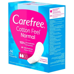 Carefree Cotton Feel Normal Sin Fragancia Talla S/M 56Uds
