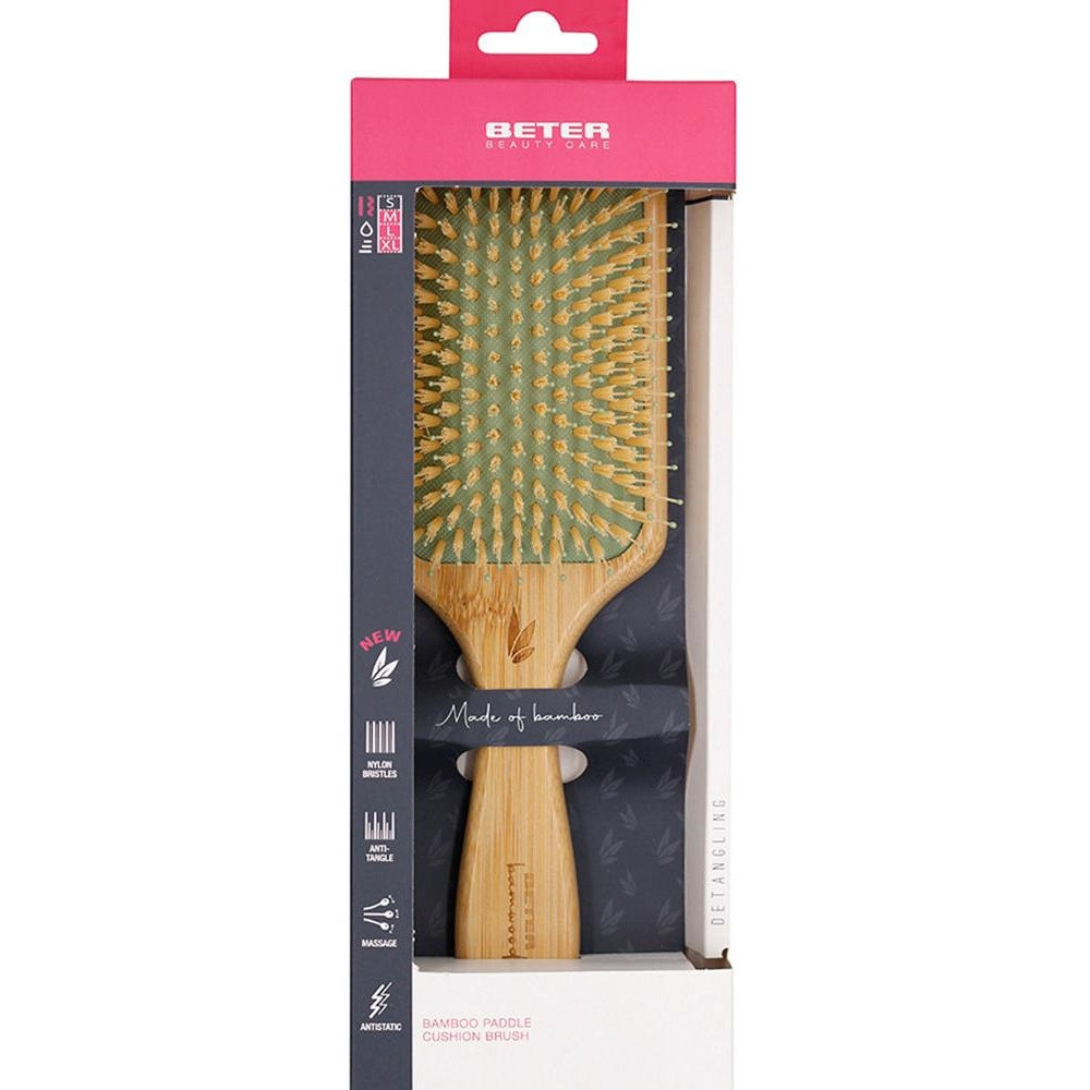 Bamwood Cepillo Neumático Raqueta Cerdas Nylon 1 U