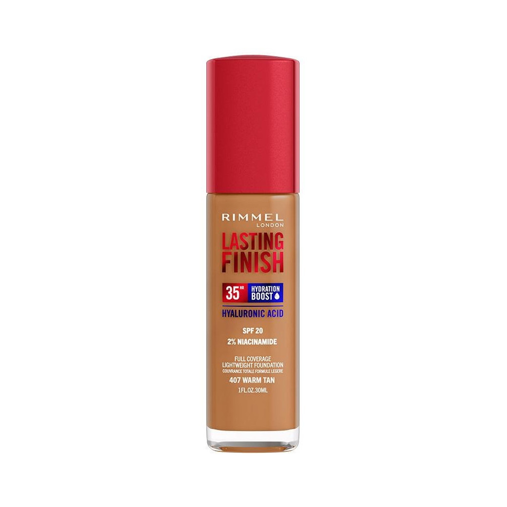 Rimmel Lasting Finish Hydration Boost 35Hr Spf20 407 Warm Tan 30Ml