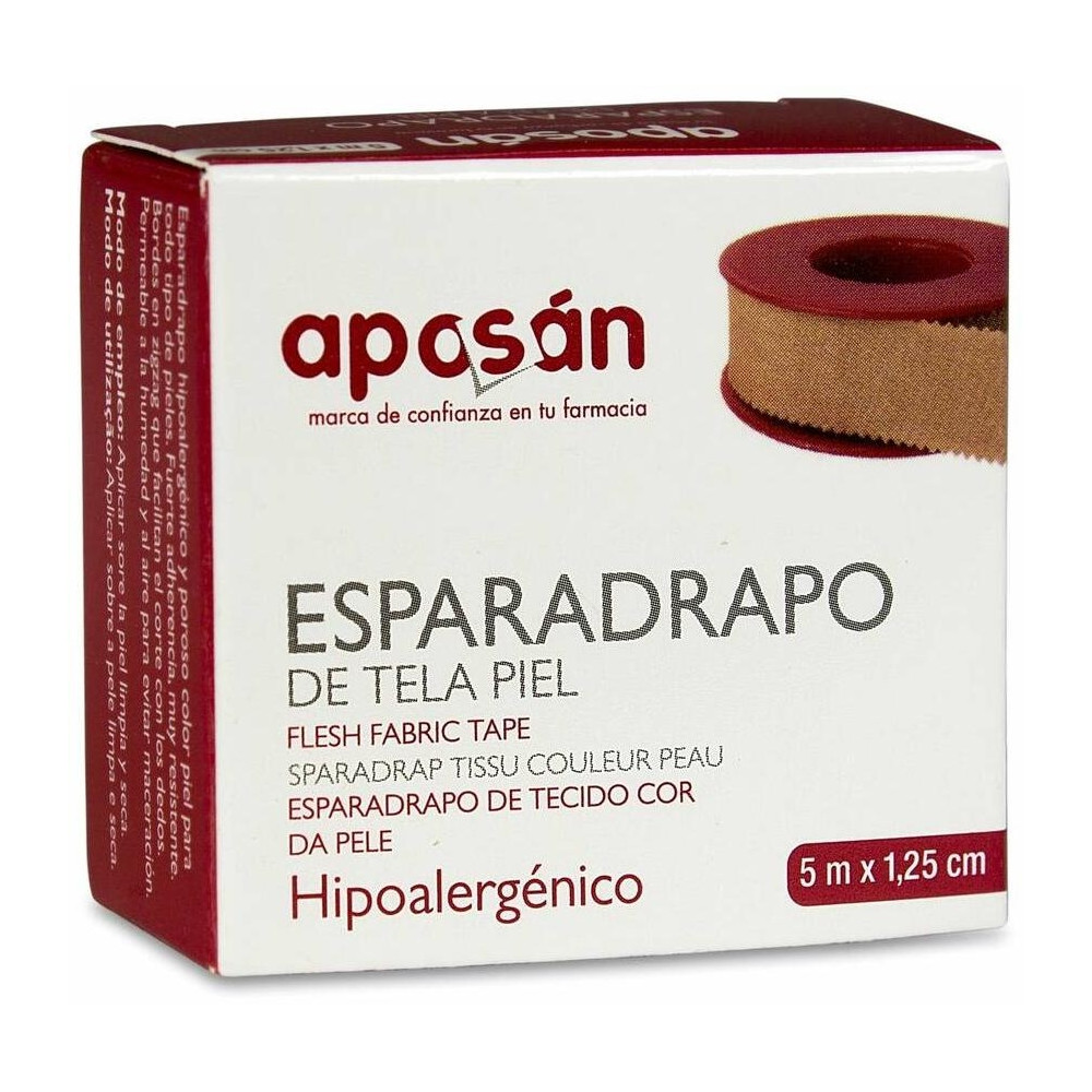 Aposán Esparadrapo De Tela Piel 5 M X 1,25 Cm, 1 Ud