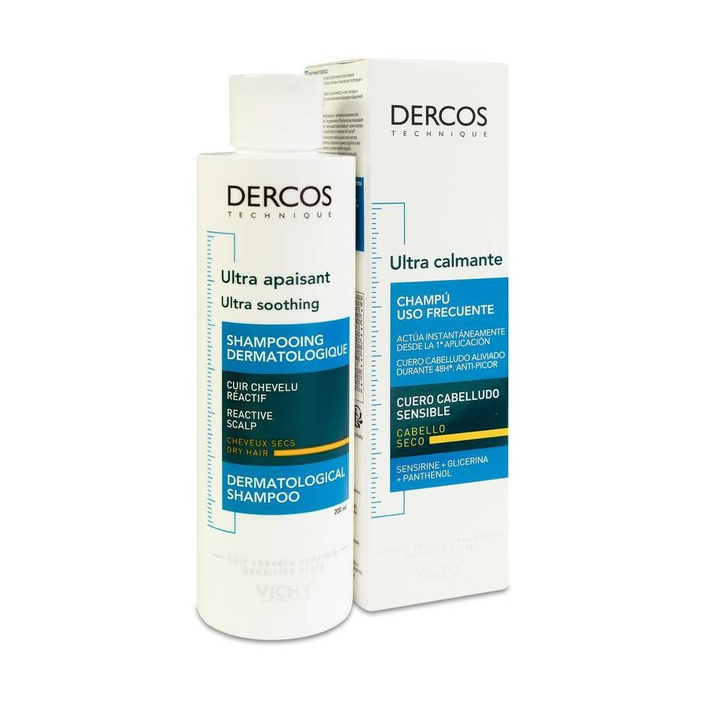 Vichy Dercos Champú Ultracalmante Cabello Seco, 200 Ml