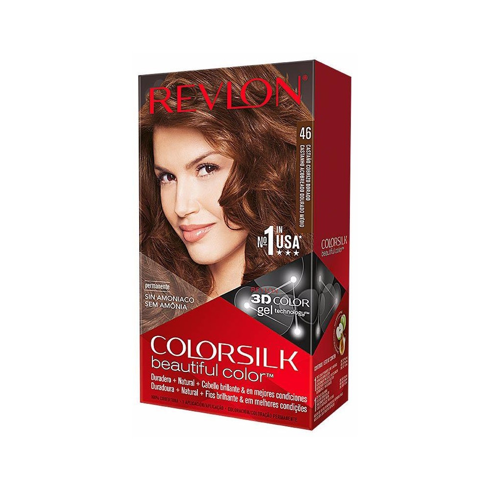 Revlon Kit Tinte Colorsilk 46 Castaño Cobrizo Dorado