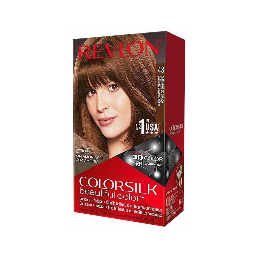Revlon Kit Tinte Colorsilk 43 Castaño Medio Dorado